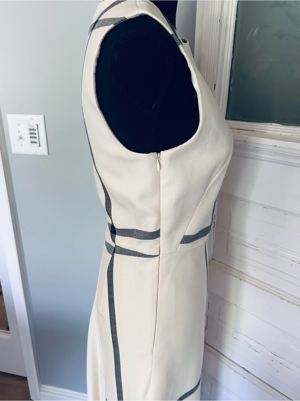 3.1 Phillip Lim ‘Shadow’ Wool & Silk Cocktail Dress, Ivory with Black Windowpane - Picture 8 of 15